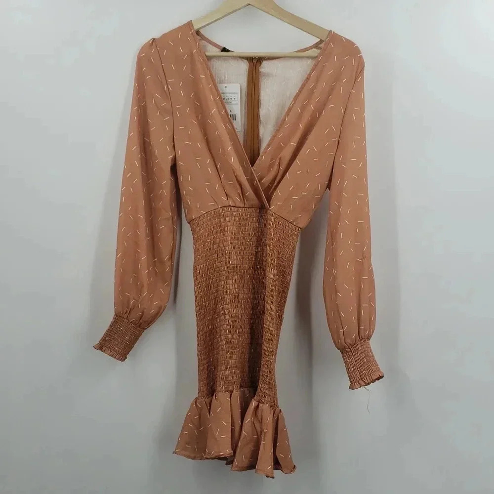 Zara woman medium long sleeve dress - Burnt Orange - Medium